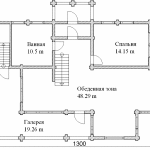 дом двухэтажный незабудка - план 1 этажа